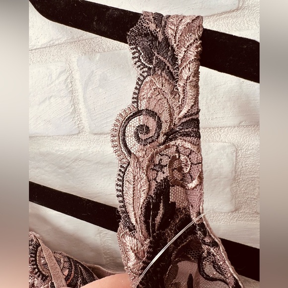 NWT Soma Sensuous Lace Unlined Underwire Bra 34 D Mochaccino Black #0551 - Picture 6 of 15